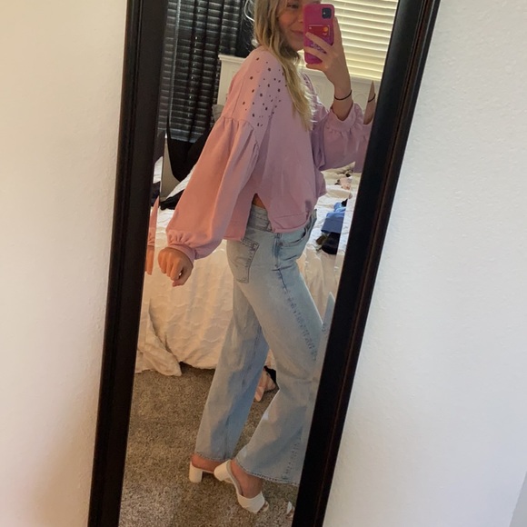 Cropped beaded sweatshirt - Picture 2 of 5